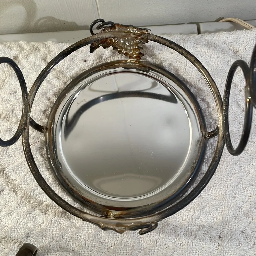 VINTAGE Ice Bucket Studio Silversmith Grape Glass & Silverplate